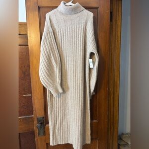 NWT Anthropologie Long Sleeve Turtleneck Sweater Dress Size M